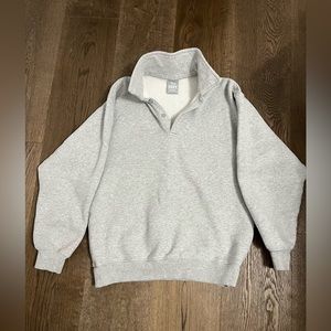 Aritzia cozy fleece boyfriend polo sweatshirt